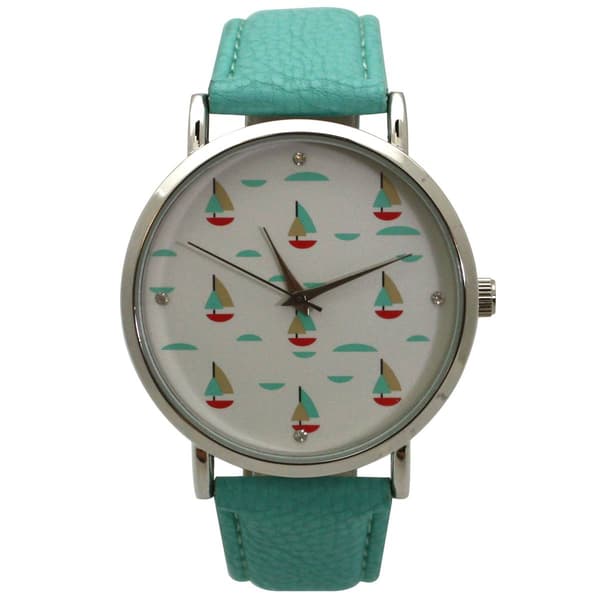 Womens Olivia Pratt(tm) Leather Sailing Boats Dial Watch - 5148844 - image 