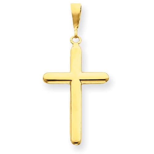 Unisex Gold Classics&#40;tm&#41; 14kt. Gold Polished Cross Pendant - image 