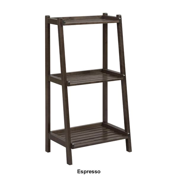 New Ridge Home Goods Dunnsville Wood 3-Shelf Ladder Bookshelf