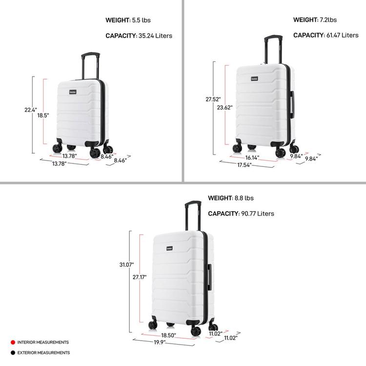 InUSA Trend Lightweight Hardside Spinner 3pc. Luggage Set