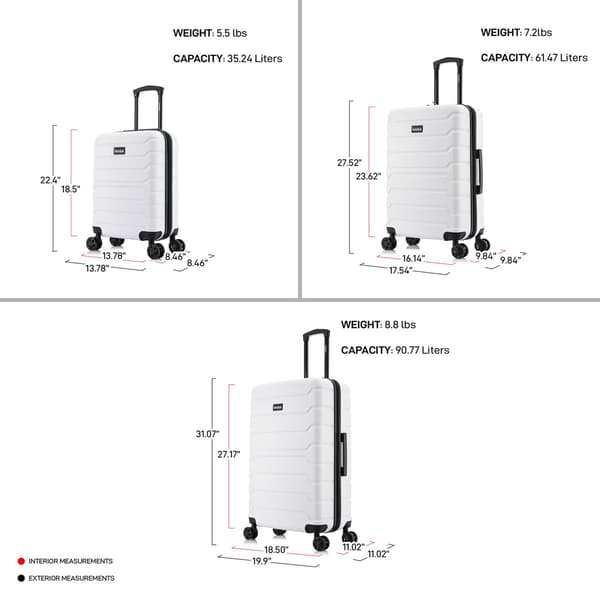 InUSA Trend Lightweight Hardside Spinner 3pc. Luggage Set