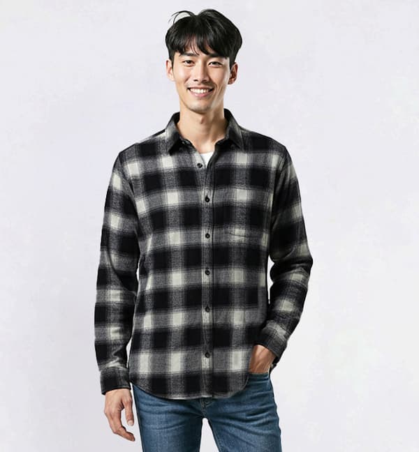 Young Mens Architect® Jean Co. Flannel Button Down - Black