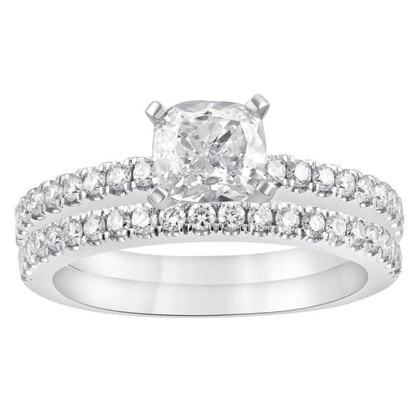 Nova Star® White Gold 1 1/2ctw. Lab Grown Diamond Square Set Ring