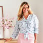 Womens Zac & Rachel Long Sleeve Coastal Tie Hem Blouse - image 1