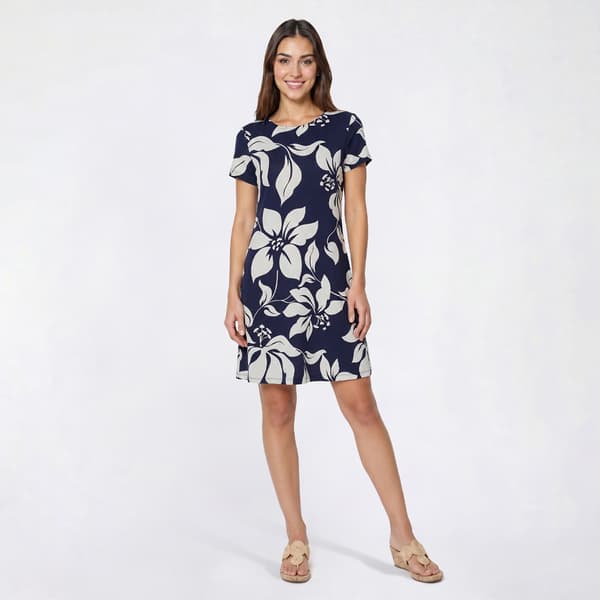 Womens Harlow & Rose Short Sleeve Floral Shift Dress