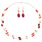 Ashley Cooper&#40;tm&#41; 2 Row Red/Metallic Necklace & Earring Set - image 1