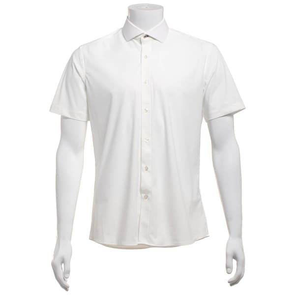 Mens Tom Baine Fitted Nylon Short Sleeve Dress Shirt - image 