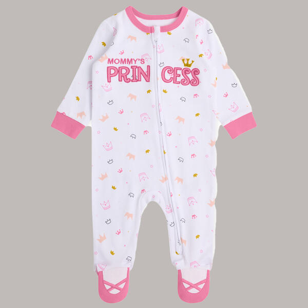 Baby Girl &#40;NB-9M&#41; Koala Baby Mom''s Princess Foot Art Zip Sleeper - image 