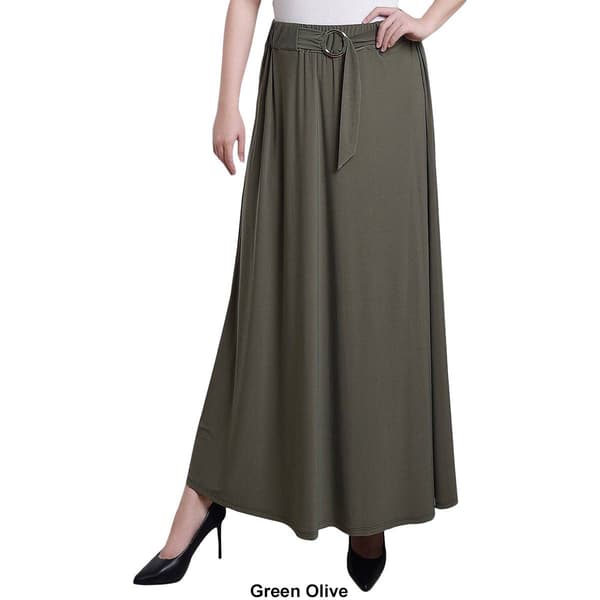 Womens NY Collection Long Solid O-Ring Skirt