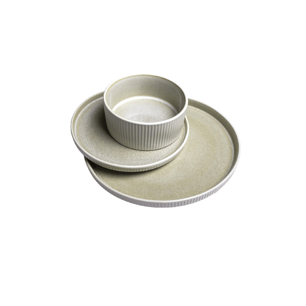Sango Anderson Reactive Cream 12pc. Set with Plates & Bowls