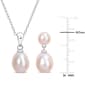 Gemstone Classics™ Rice Pink Pearl Earrings & Necklace Set - image 3