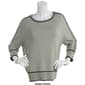 Plus Size Retrology 3/4 Sleeve Solid Crew Neck Tipped Sweater - image 3