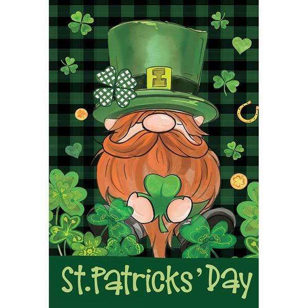 Evergreen St. Patricks Day Leprechaun Large Flag