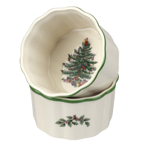 Spode Christmas Tree Sculpted Set of 2 Ramekins - image 