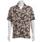 Mens Campia Short Sleeve Rayon Leaf Button Down Shirt - Tan - image 1