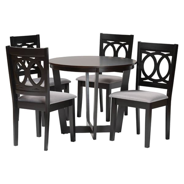 Baxton Studio Kara Modern Dark Brown Wood 5pc. Dining Set - image 