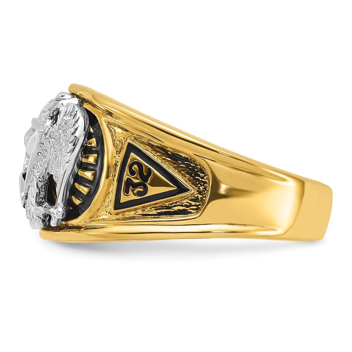 Mens Diamond Classics™ 10kt. Diamond 32nd Rite Double Eagle Ring