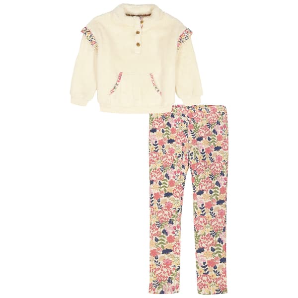 Girls &#40;4-6x&#41; Kids Headquarters&#40;R&#41; Sherpa Top & Floral Leggings Set