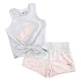 Toddler Girl Puma 2pc. Logo Tank & Tricot Shorts Set