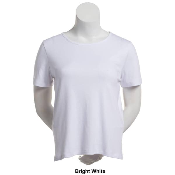 Petite Hasting & Smith Short Sleeve Solid Round Neck Tee