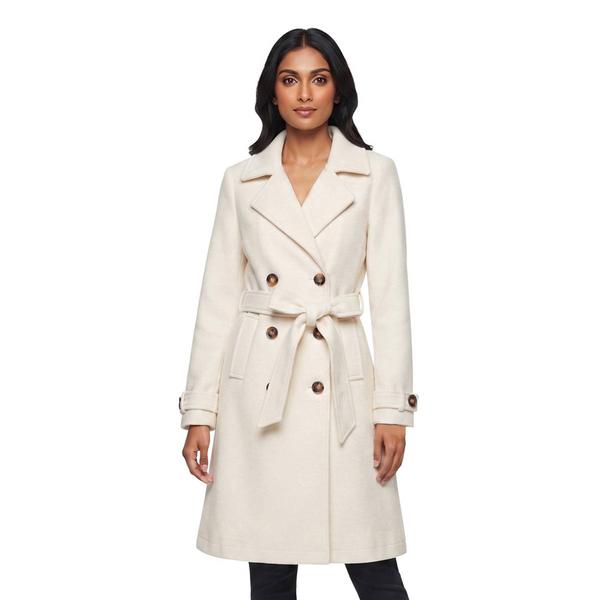 Womens Steve Madden Double Breasted Faux Wool Trench Coat With B - image 