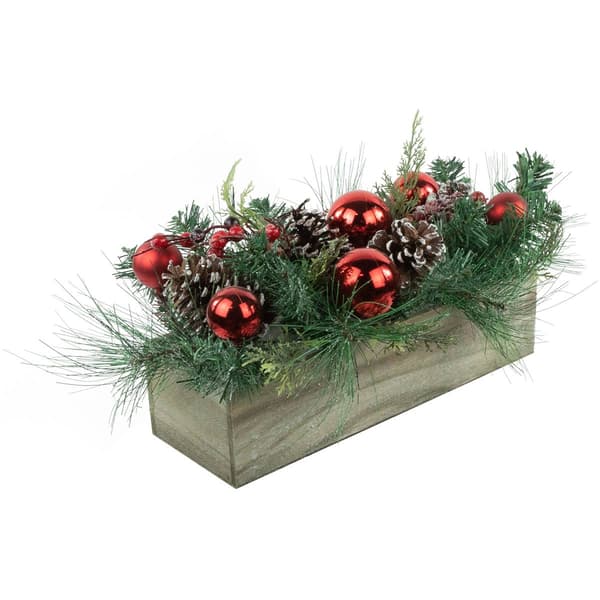Northlight Seasonal 24in. Artificial Christmas Wood Planter