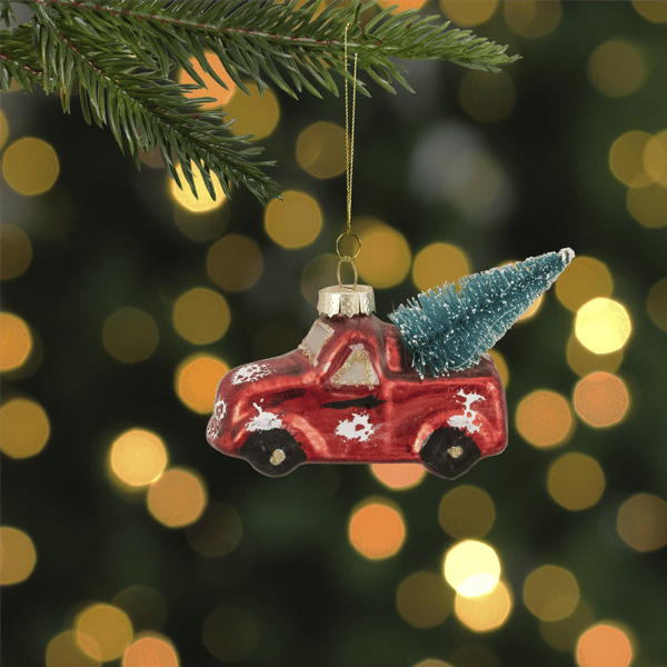 Northlight Truck with a Sisal Tree Glass Christmas Ornament