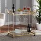 Baxton Studio Savannah Glam & Luxe Gold Metal Wine Cart - image 2