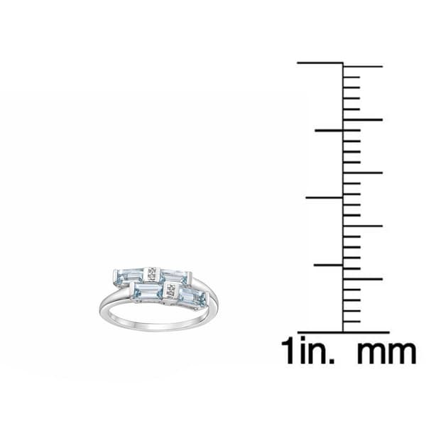 Gemminded 5x2.5mm Aquamarine Ring w/ White Topaz