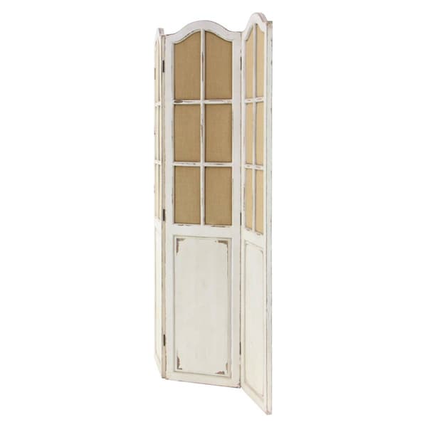 9th & Pike® Farmhouse Beige Wood Room Divider Screen