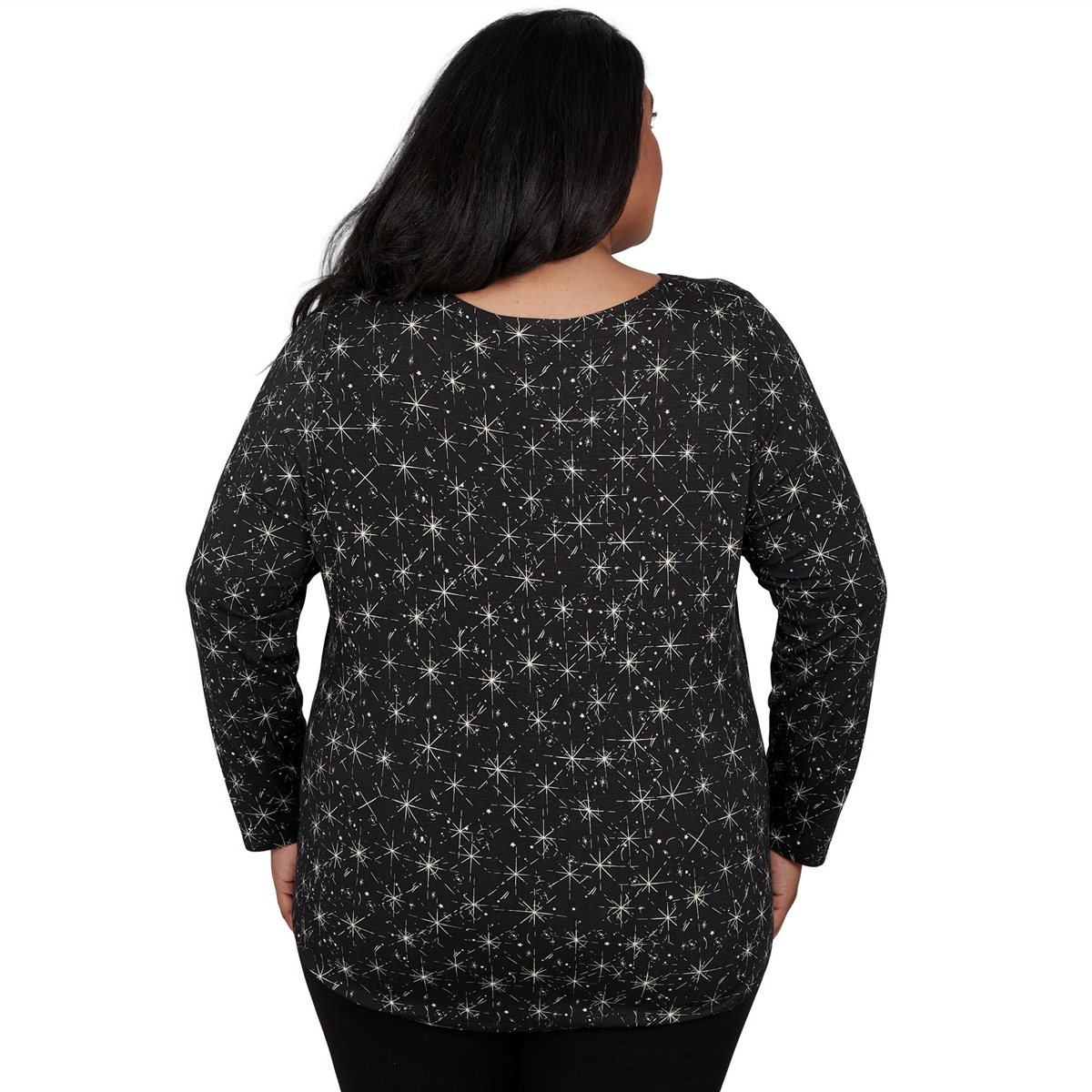 Plus Size Emaline Holiday Festivities Long Sleeve Starlight Tee