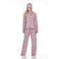 Womens White Mark 3pc. Grey Rose Pajama Set - image 1