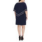 Plus Size MSK Split Sleeve Rhinestone Trim Double Overlay Dress - image 2