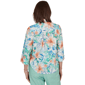 Womens Alfred Dunner Caribbean Blues Tropical Floral Blouse - image 2