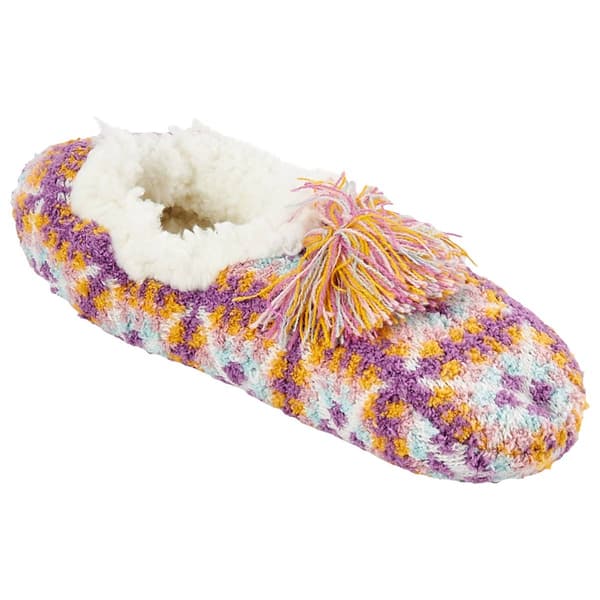 Womens Muk Luks Cozy Ballerina Slippers - Purple/Gold - image 