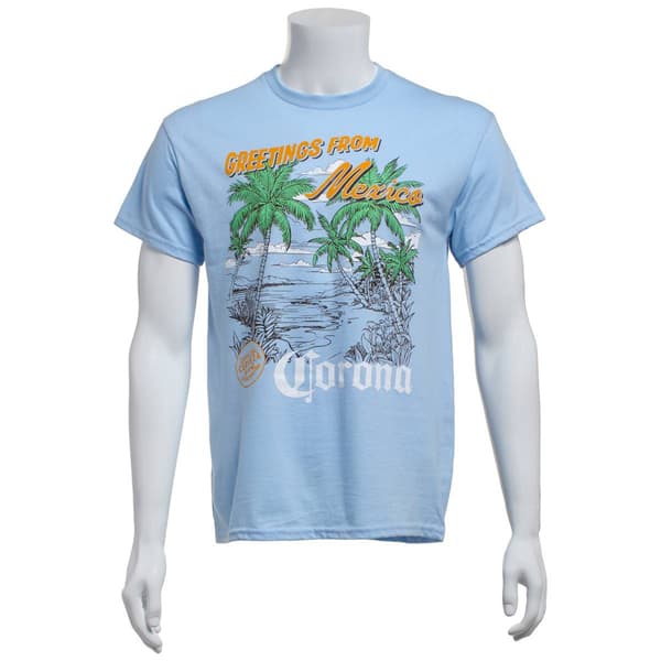 Mens Corona(R) Greetings Graphic Tee - Light Blue - image 