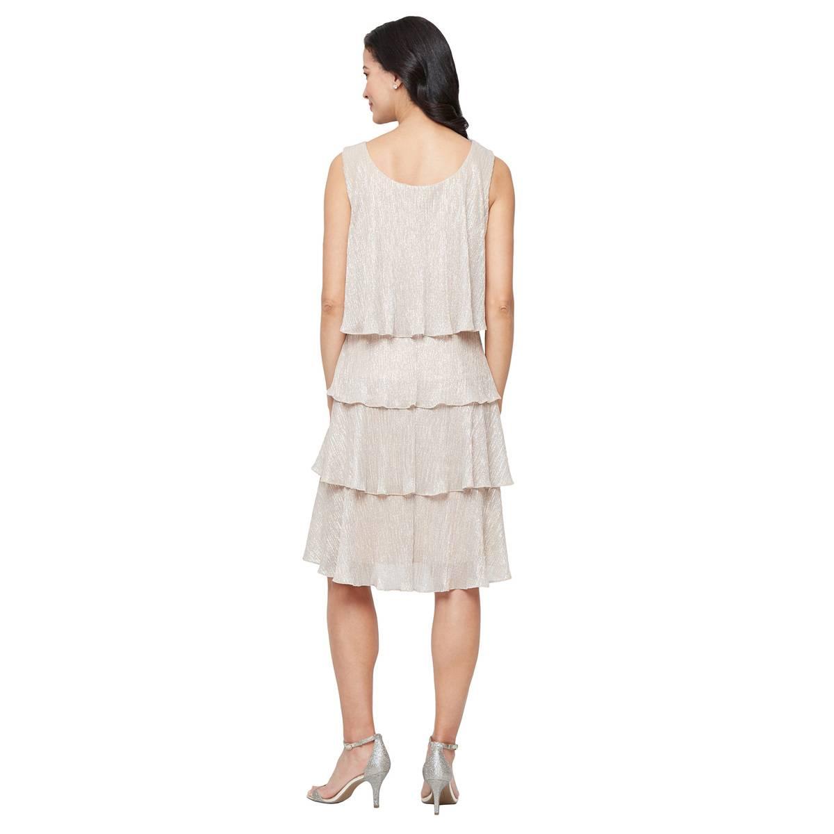 Womens SLNY Shimmer Tiered Jacket Dress