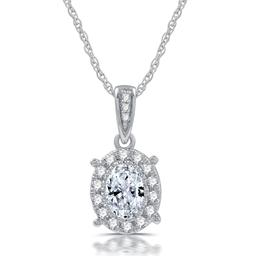 Nova Star(R) Sterling Silver 5/8ctw. Lab Grown Diamond Halo Pendant