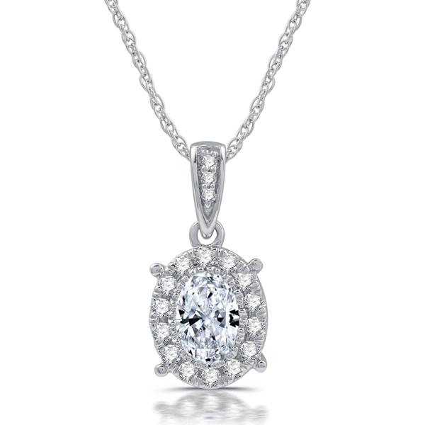 Nova Star(R) Sterling Silver 5/8ctw. Lab Grown Diamond Halo Pendant - image 