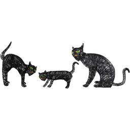 Northlight Seasonal Set of 3 LED Black Cat Outdoor Decor