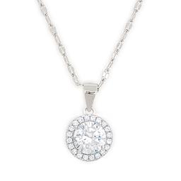 Gianni Argento Sterling & Lab White Sapphire Halo Pendant