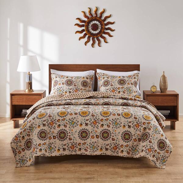 Greenland Home Fashions Andorra Paisley Medallions Quilt Set - image 