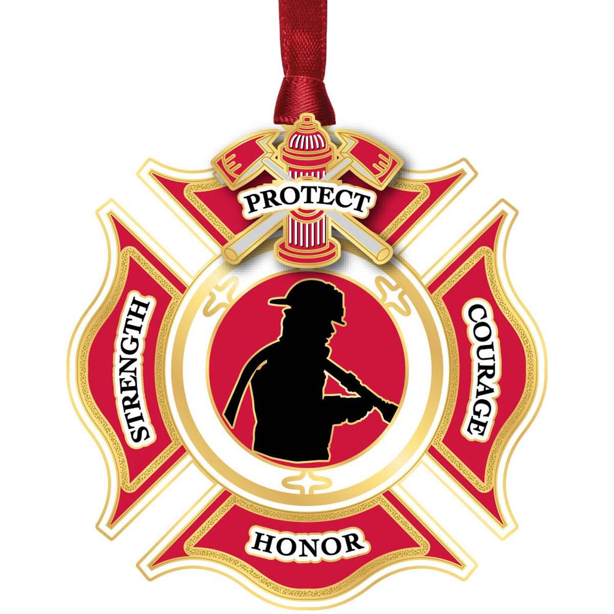 Beacon Design Firefighter Shield Ornament