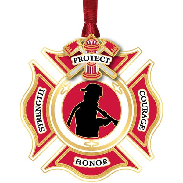 Beacon Design Firefighter Shield Ornament - image 
