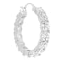 Fine Silver Plated 30mm CZ Hoop Earrings - image 2