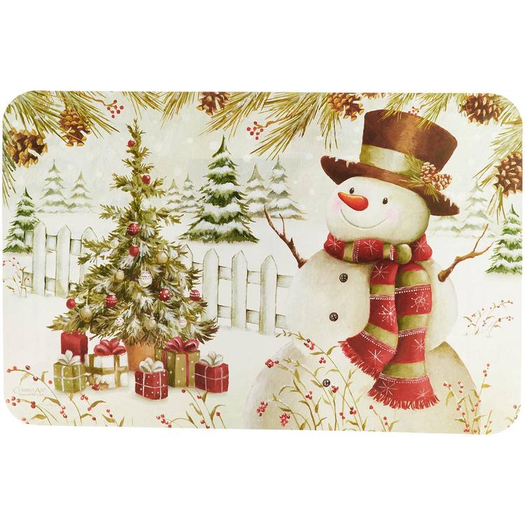 Brown Hat Snowman Reversible Placemat