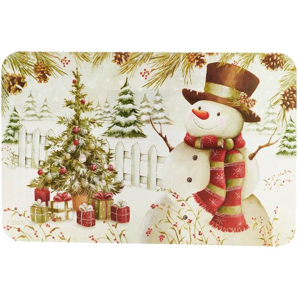 Brown Hat Snowman Reversible Placemat - image 