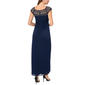 Womens MSK Cap Sleeve Beaded Trim Mesh Side Ruch Gown - image 2