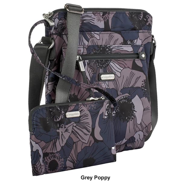 Womens Baggallini Go Bagg w/RFID Wristlet - Grey Poppy