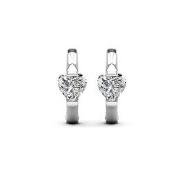 Moluxi&#8482; Sterling Silver 1ctw. Heart Moissanite Hoop Earrings